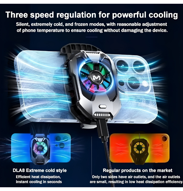 Cooling fan DLA8 Cooling fan for gaming DLA8 best mobile cooler mobile phone radiator compatible with android and IOS