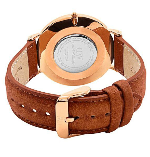 DW Leather Strap Men Wrist Watch Analog Brown Leather Luxury Wrist Watch Stainless steel Smart Watch Leather Straps