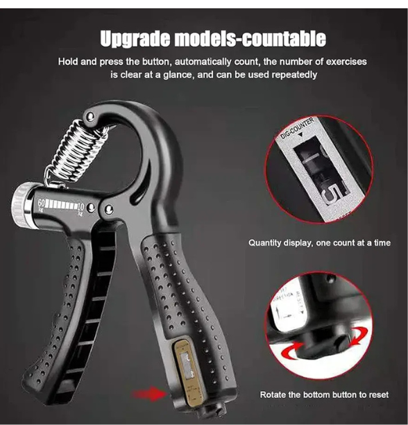 Adjustable Hand Grip Power Exerciser Forearm Wrist Strengthener Gripper With Counter