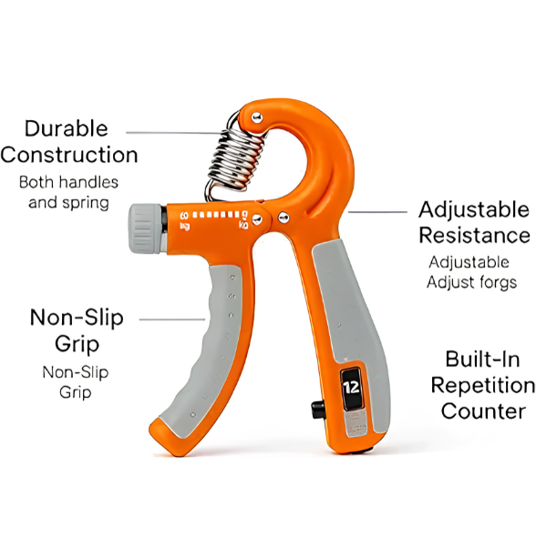 Adjustable Hand Grip Power Exerciser Forearm Wrist Strengthener Gripper With Counter
