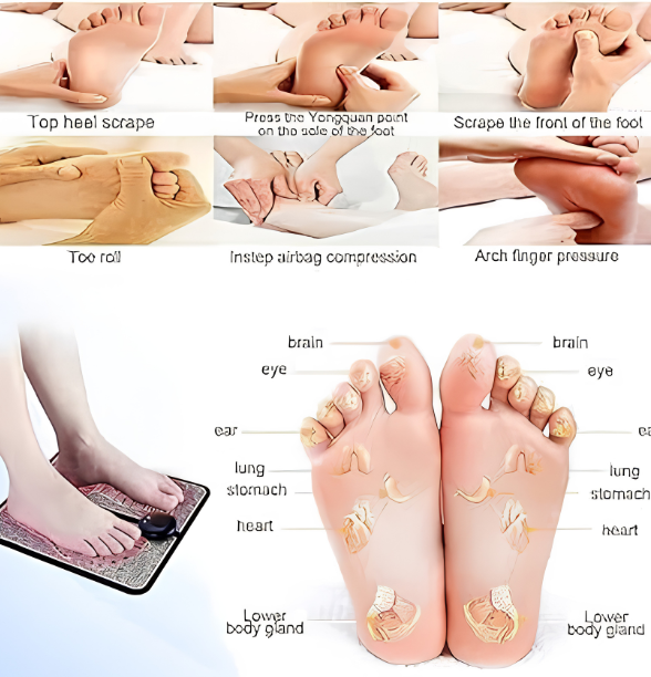 Remote EMS Foot Massager Pad with Remote Improve Blood Circulation Relieve Ache Pain Health Care