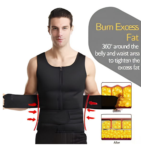 Men Body Shaper Fitness Neoprene Sauna Vest Waist Trainer Double Belt Sweat Shirt Corset Top Abdomen Slimming Shapewear Fat Burn Jacket Hot Shapers