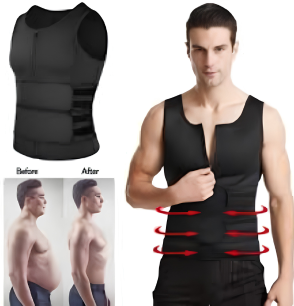 Men Body Shaper Fitness Neoprene Sauna Vest Waist Trainer Double Belt Sweat Shirt Corset Top Abdomen Slimming Shapewear Fat Burn Jacket Hot Shapers