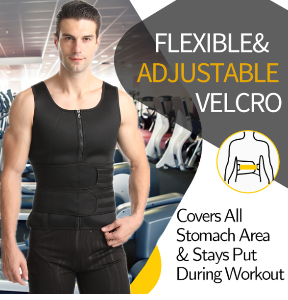 Men Body Shaper Fitness Neoprene Sauna Vest Waist Trainer Double Belt Sweat Shirt Corset Top Abdomen Slimming Shapewear Fat Burn Jacket Hot Shapers