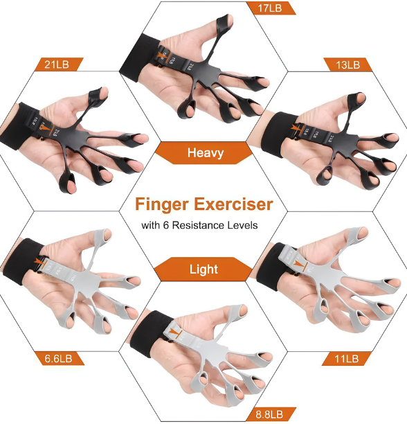 Silicone Gripster Grip Strengthener Finger Stretcher Hand Grip Trainer Gym Fitness Training And Exercise