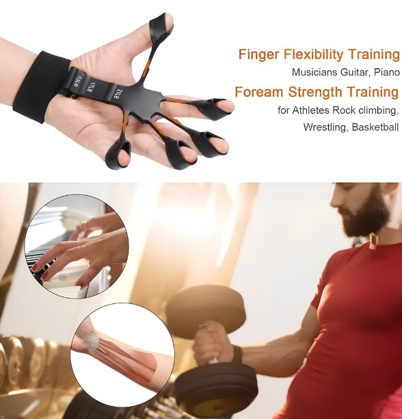 Silicone Gripster Grip Strengthener Finger Stretcher Hand Grip Trainer Gym Fitness Training And Exercise