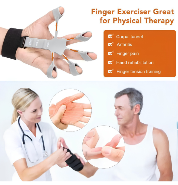 Silicone Gripster Grip Strengthener Finger Stretcher Hand Grip Trainer Gym Fitness Training And Exercise