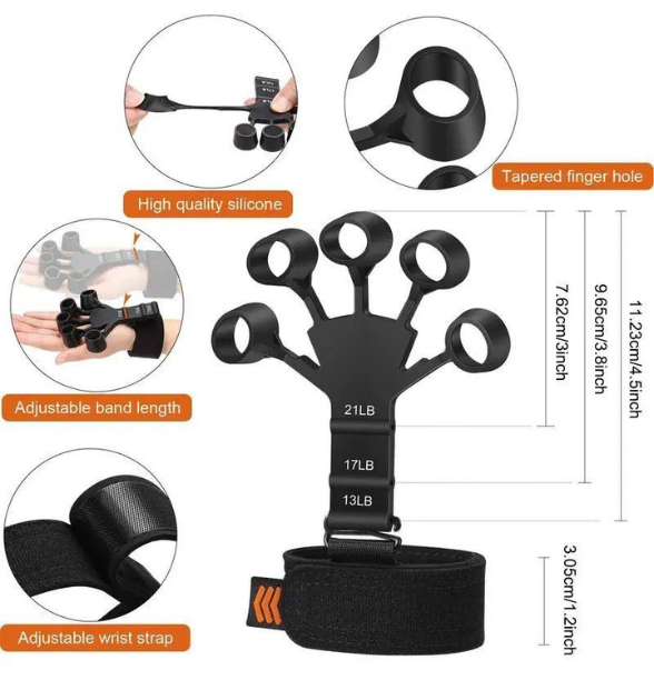 Silicone Gripster Grip Strengthener Finger Stretcher Hand Grip Trainer Gym Fitness Training And Exercise