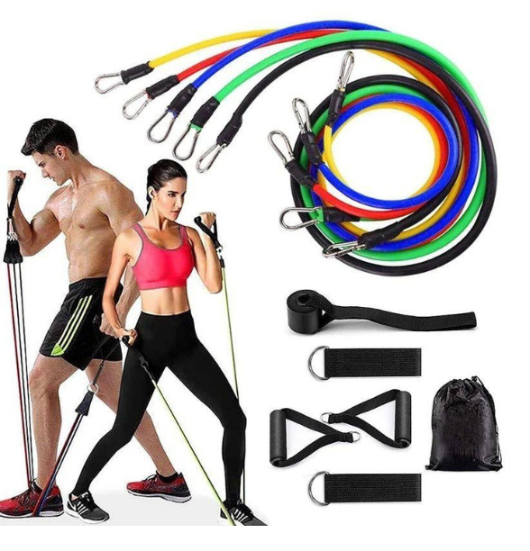 11(PCS) Power Exercise Resistance Band Set 5 in 1 Fitness Band Equipment for Men and Women