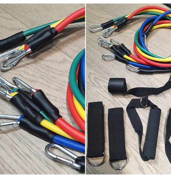 11(PCS) Power Exercise Resistance Band Set 5 in 1 Fitness Band Equipment for Men and Women